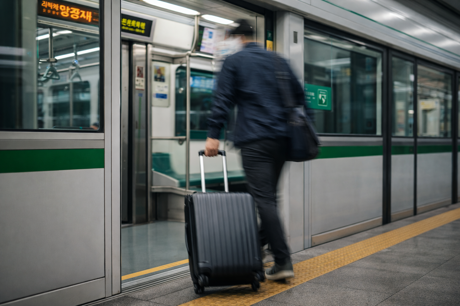 Seoul subway train interior